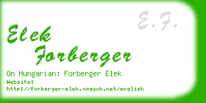 elek forberger business card